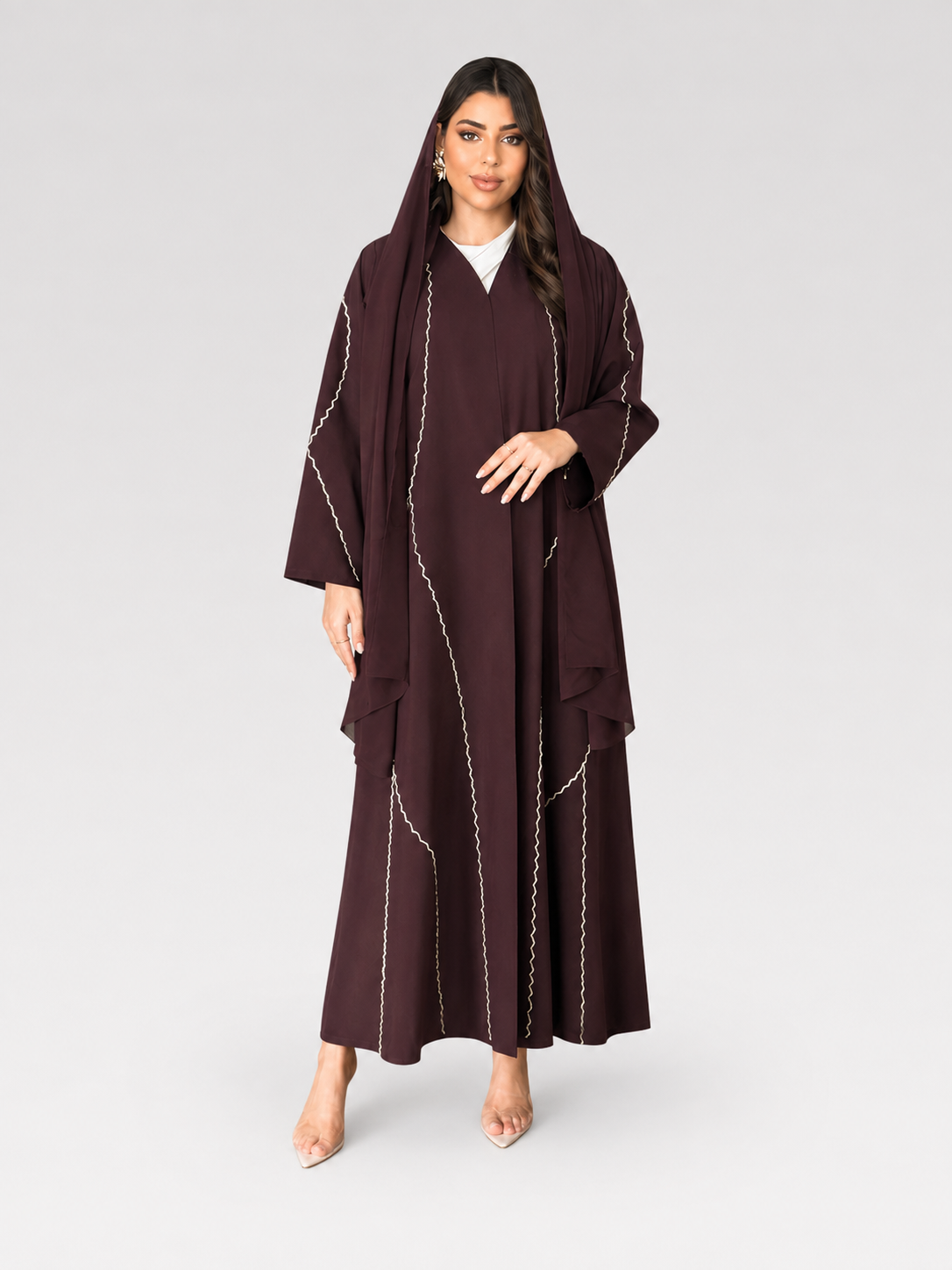 Ruba Burgundy Signature Abaya