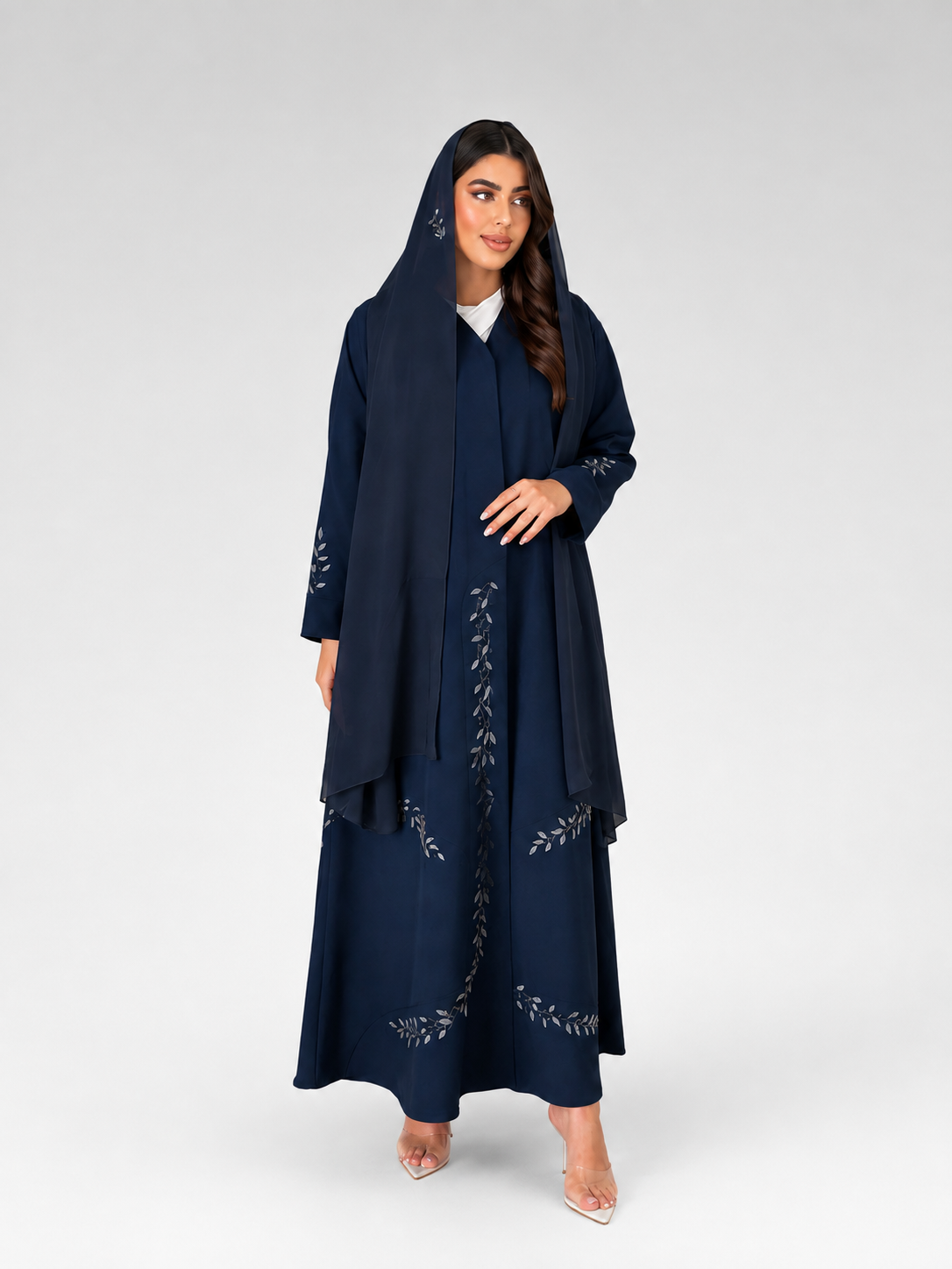 Rimal Midnight Leaf Abaya Set