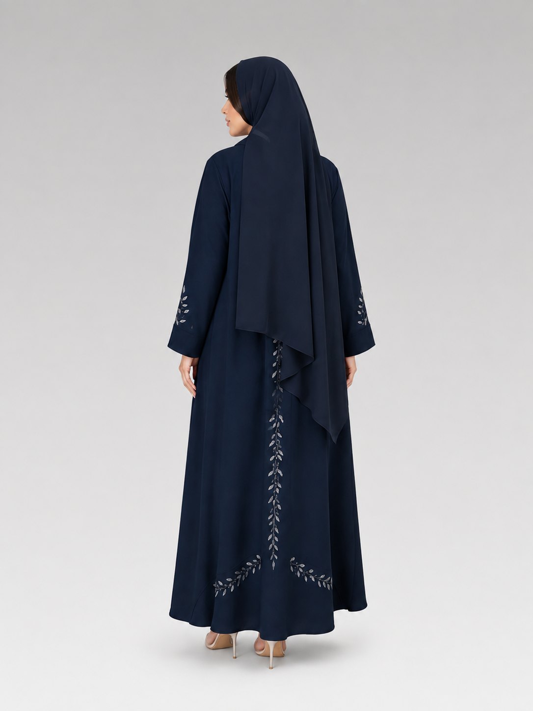 Rimal Midnight Leaf Abaya Set - Image 3